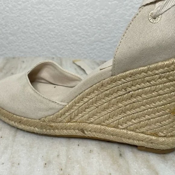 Reformation Camille Cream Lace-Up Espadrille Wedge Size 7 (Camilla) - Picture 3 of 9